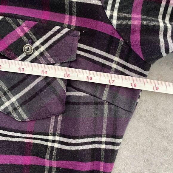 KUHL women’s purple and black plaid flannel long sleeve shirt size Small - Picture 14 of 16